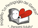 logo pedagogia, ... La Pedagogia dei Genitori è un cuore che scrive pagine che hanno il profilo di un padre, una madre e di un figlio, le pagine bianche sono la storia a venire ...